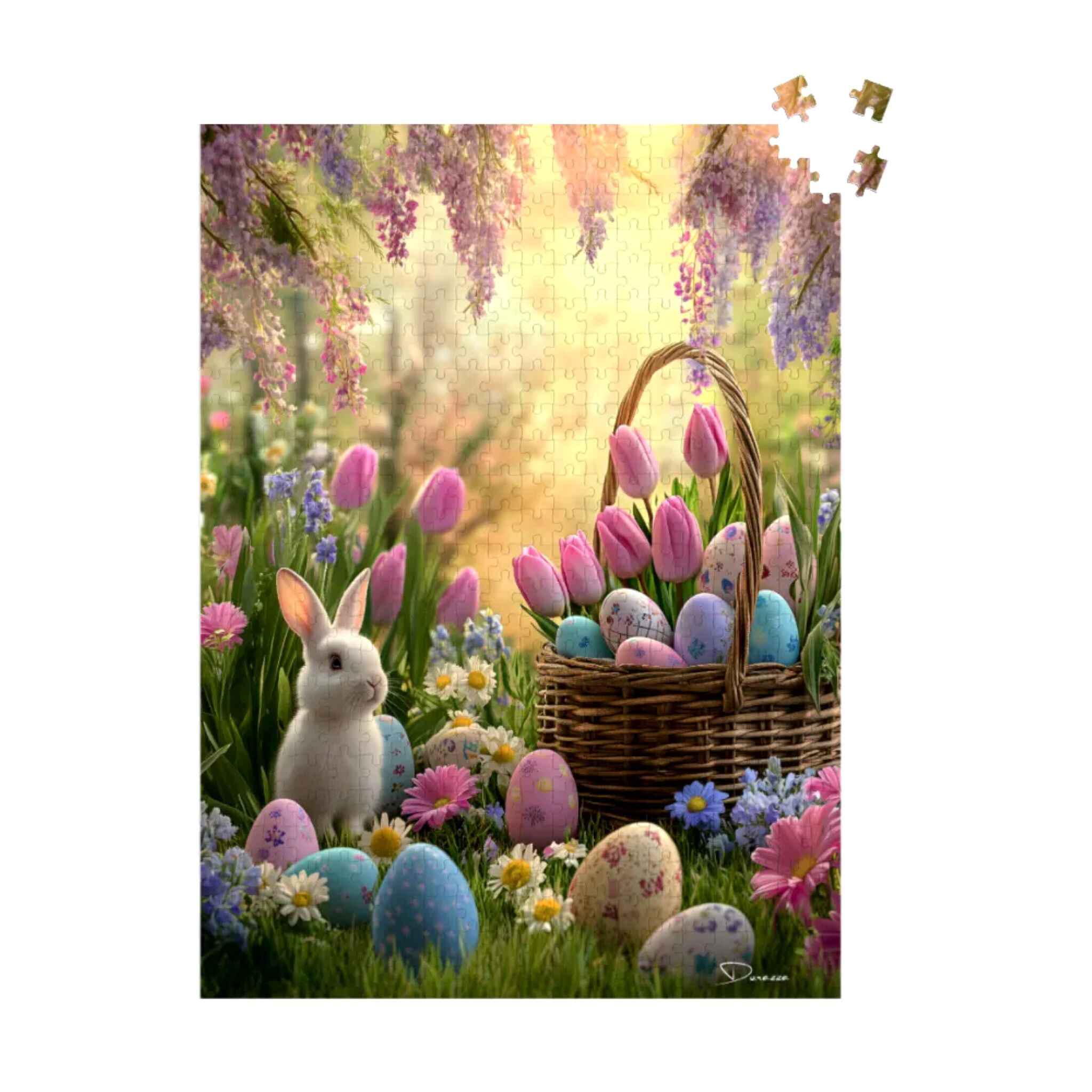 Easter Bunny Jigsaw Puzzle & Eggs Scene | Springtime Bliss