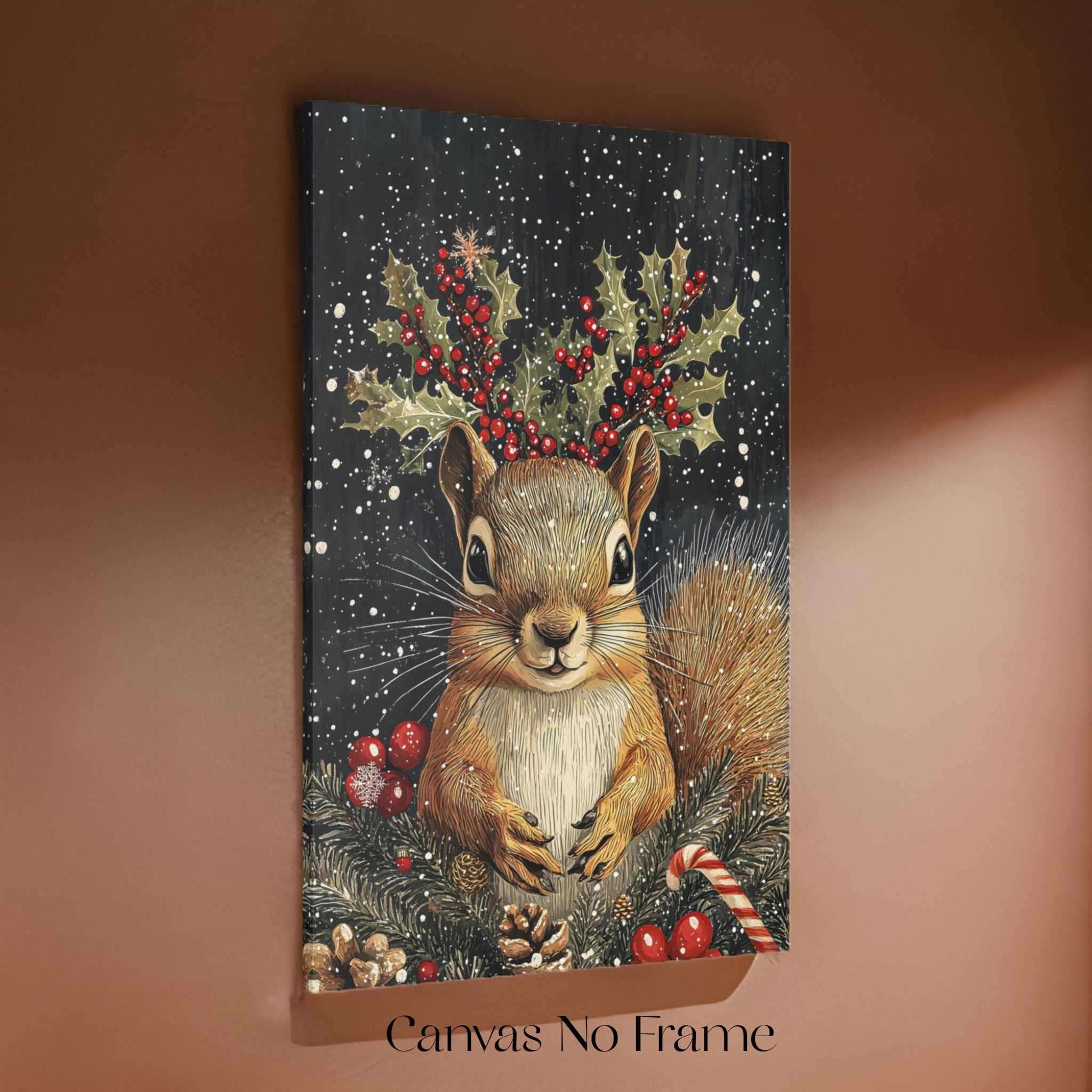 Squirrel's Winter's Tale Wall Art: Animal Holiday Decor