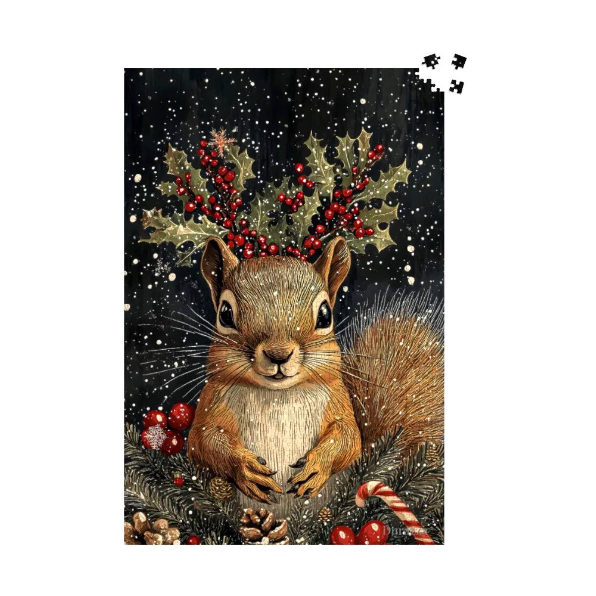 Squirrel's Winter Tale Jigsaw Puzzle 500 or 1000 Piece