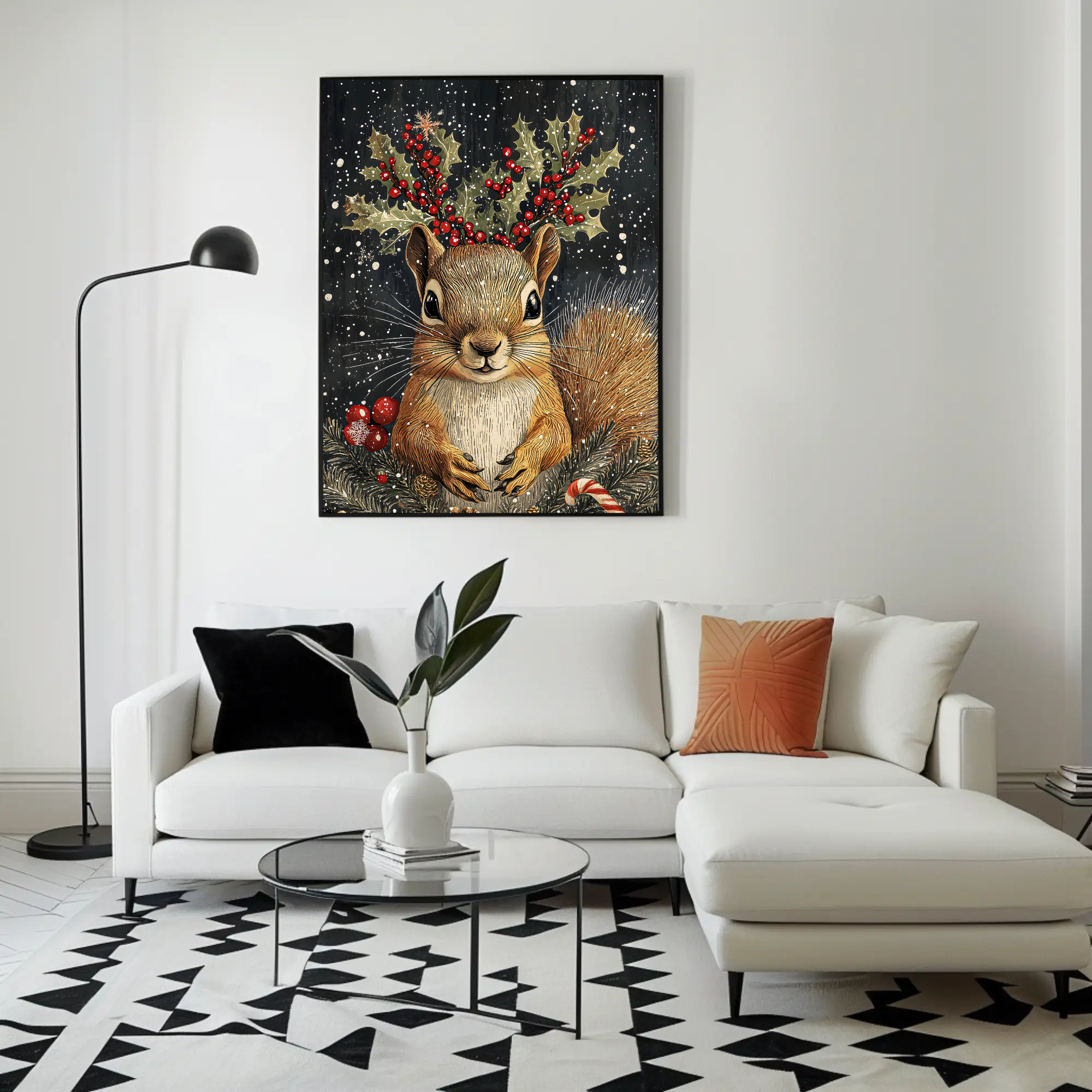 Squirrel's Winter's Tale Wall Art: Animal Holiday Decor