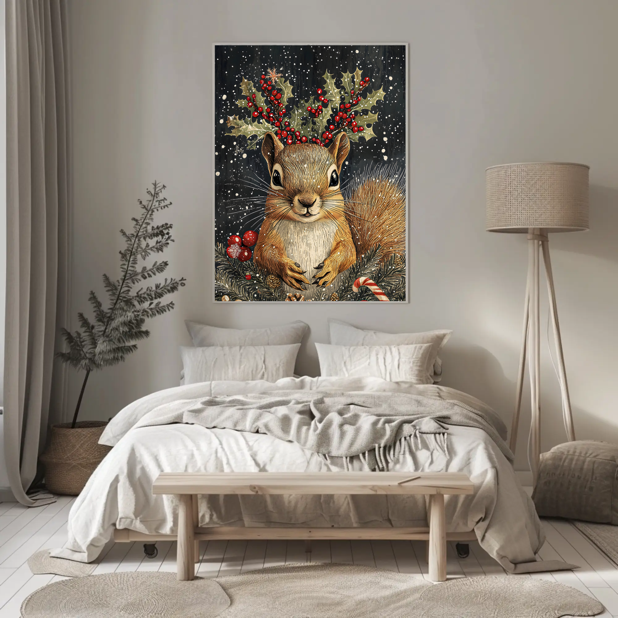 Squirrel's Winter's Tale Wall Art: Animal Holiday Decor