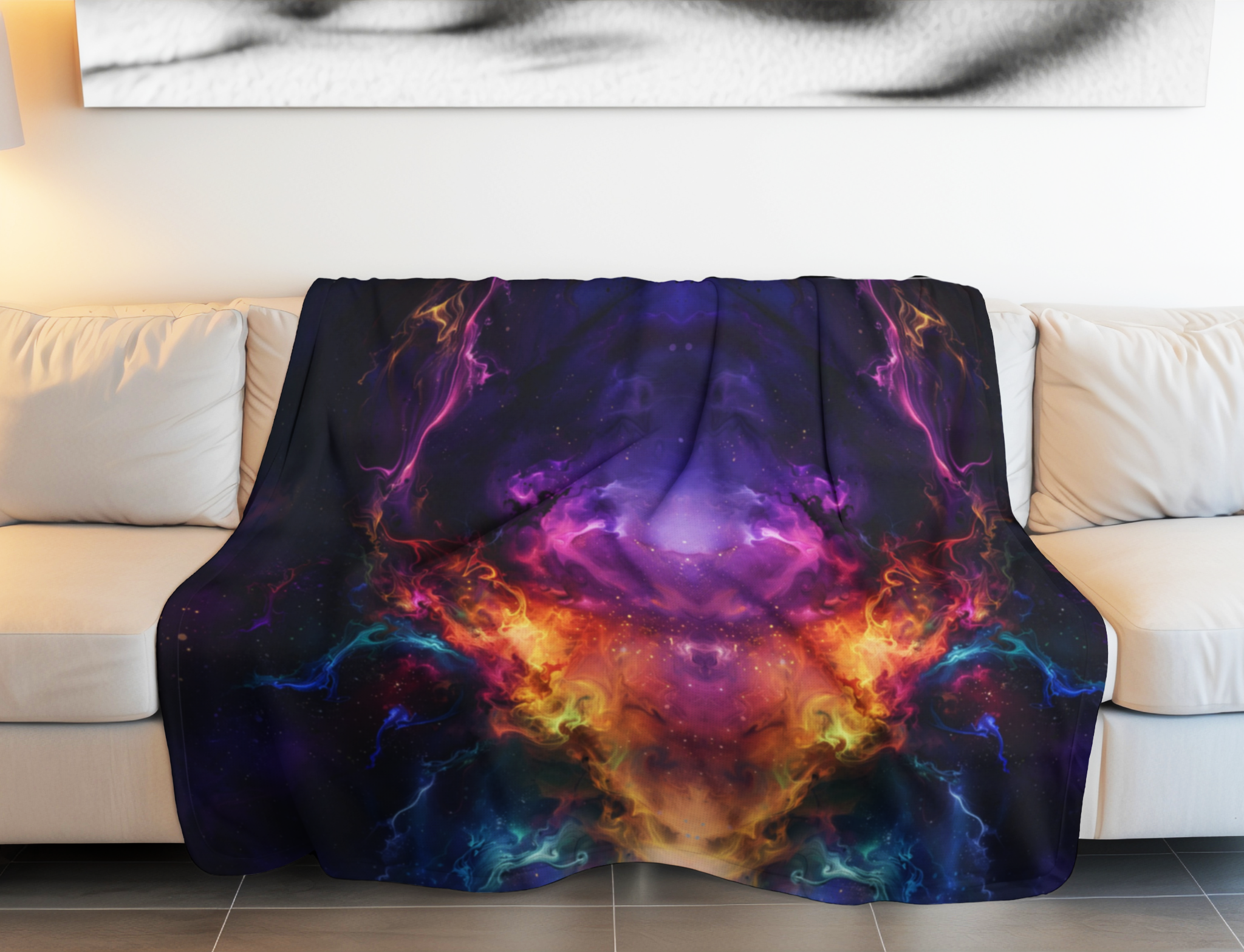 Swirling Galaxy Throw Blanket: Cosmic Celestial Decor