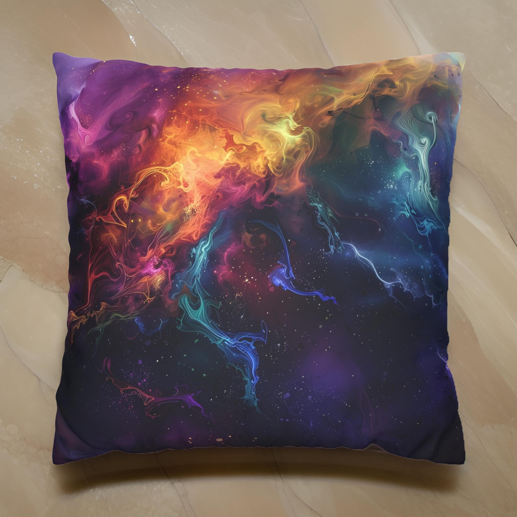 Swirling Galaxy Throw Pillow: Whimsical Decor