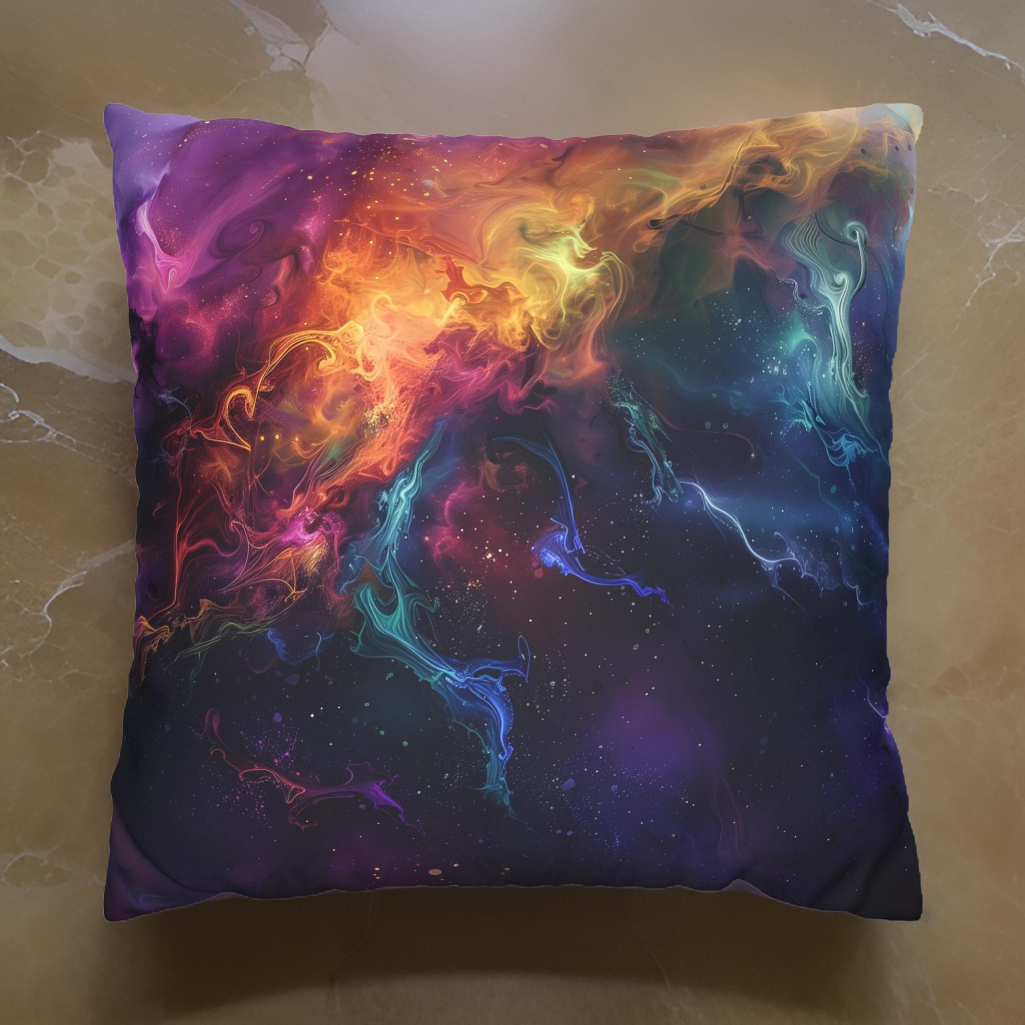 Swirling Galaxy Throw Pillow: Whimsical Decor