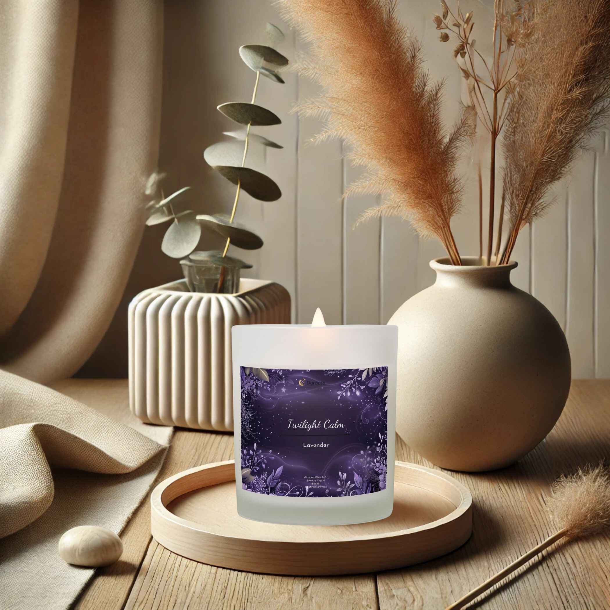 Twilight Calm Lavender Scented Candle: Wooden Wick 11 oz