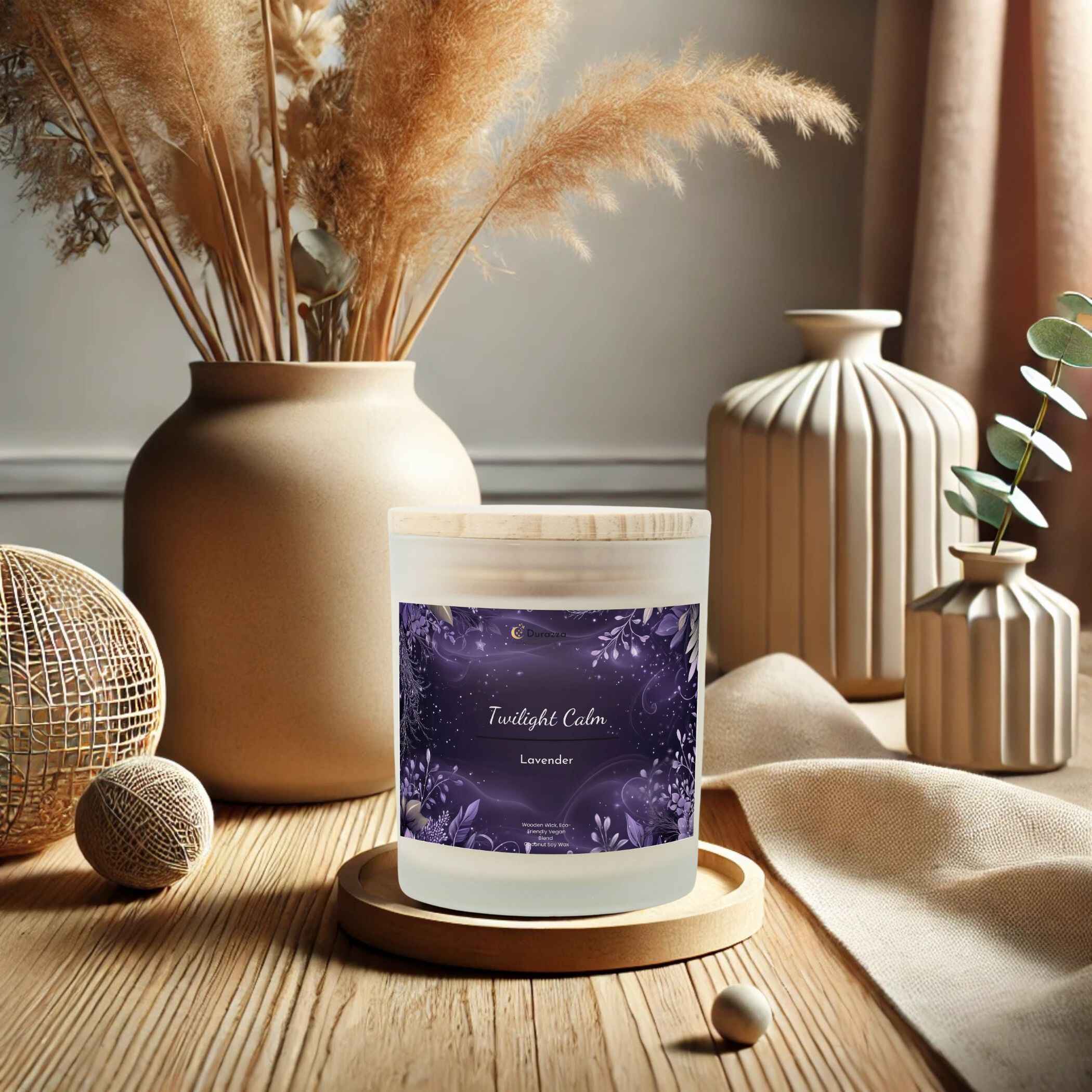 Twilight Calm Lavender Scented Candle: Wooden Wick 11 oz