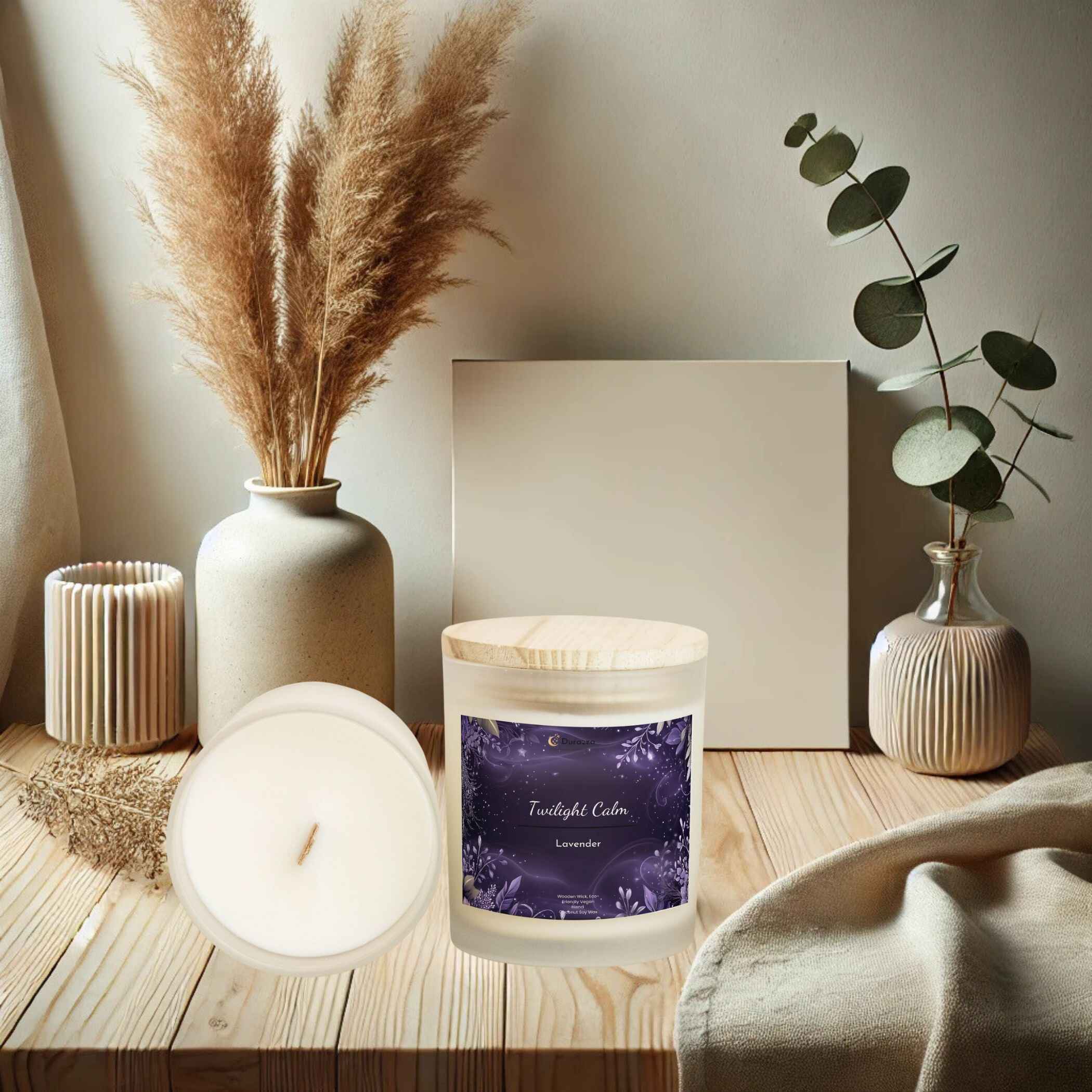 Twilight Calm Lavender Scented Candle: Wooden Wick 11 oz