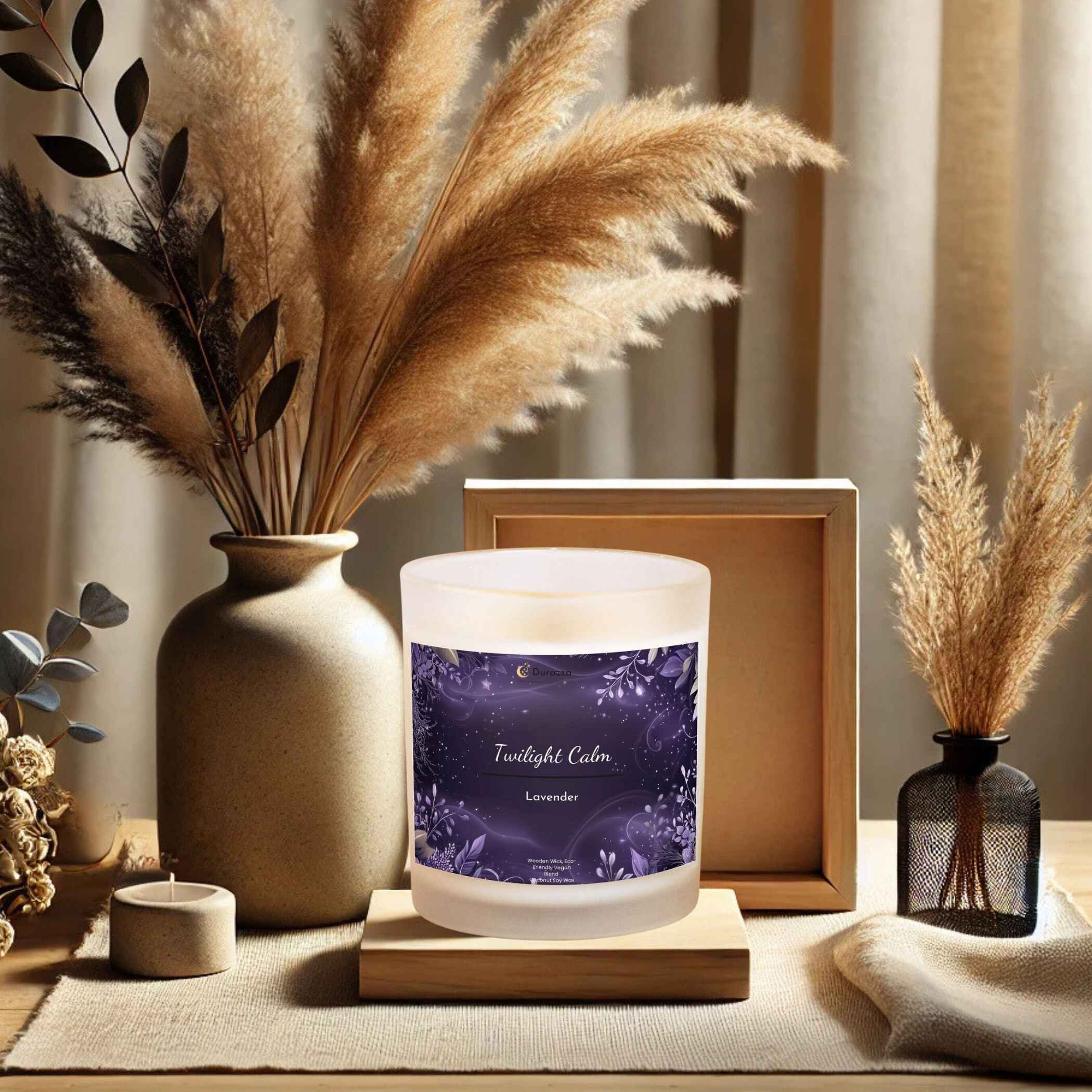 Twilight Calm Lavender Scented Candle: Wooden Wick 11 oz