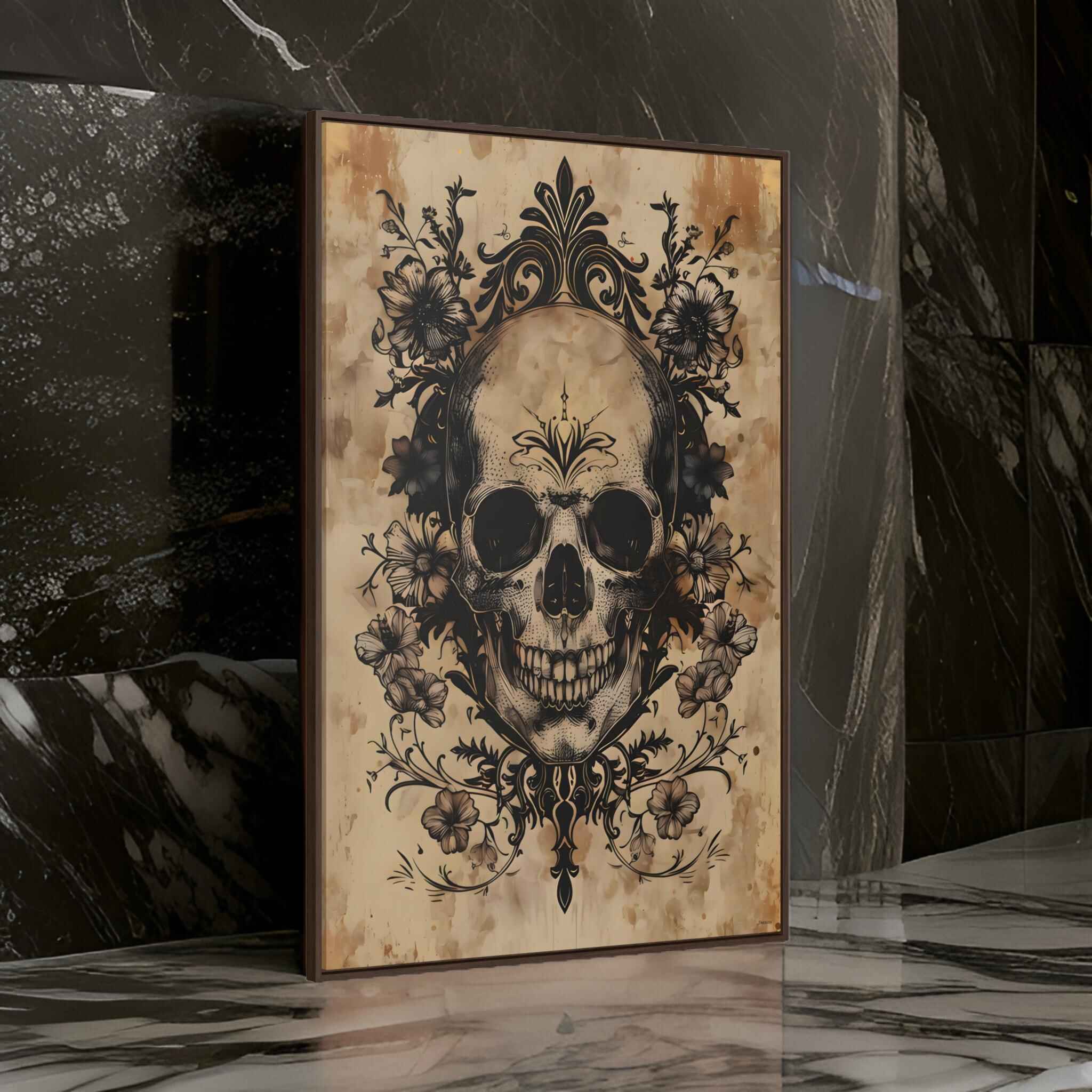 Vintage Eternal Skull Wall Art: Dark Academia