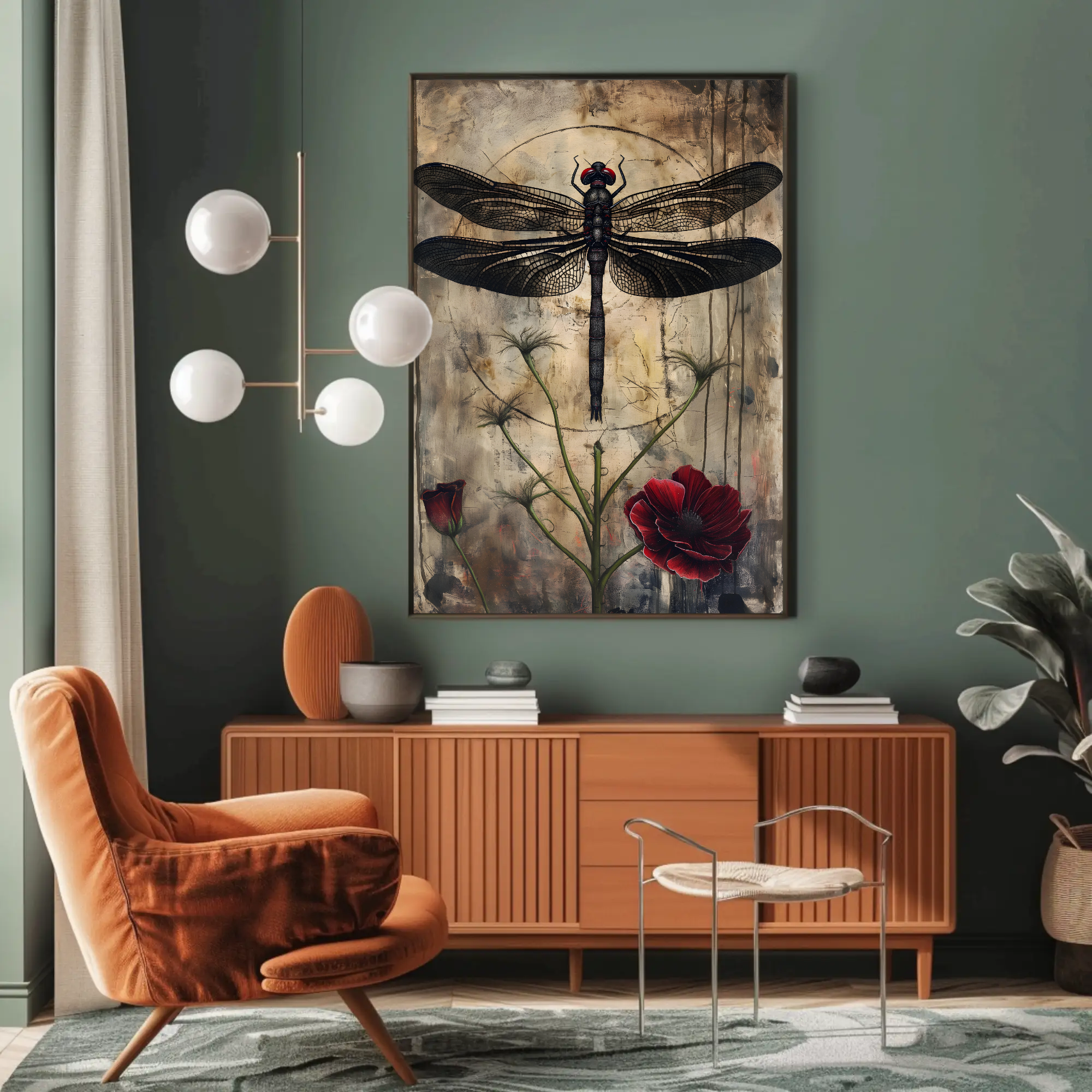 Whispers of a Dragonfly Wall Art: Gothic Home Decor