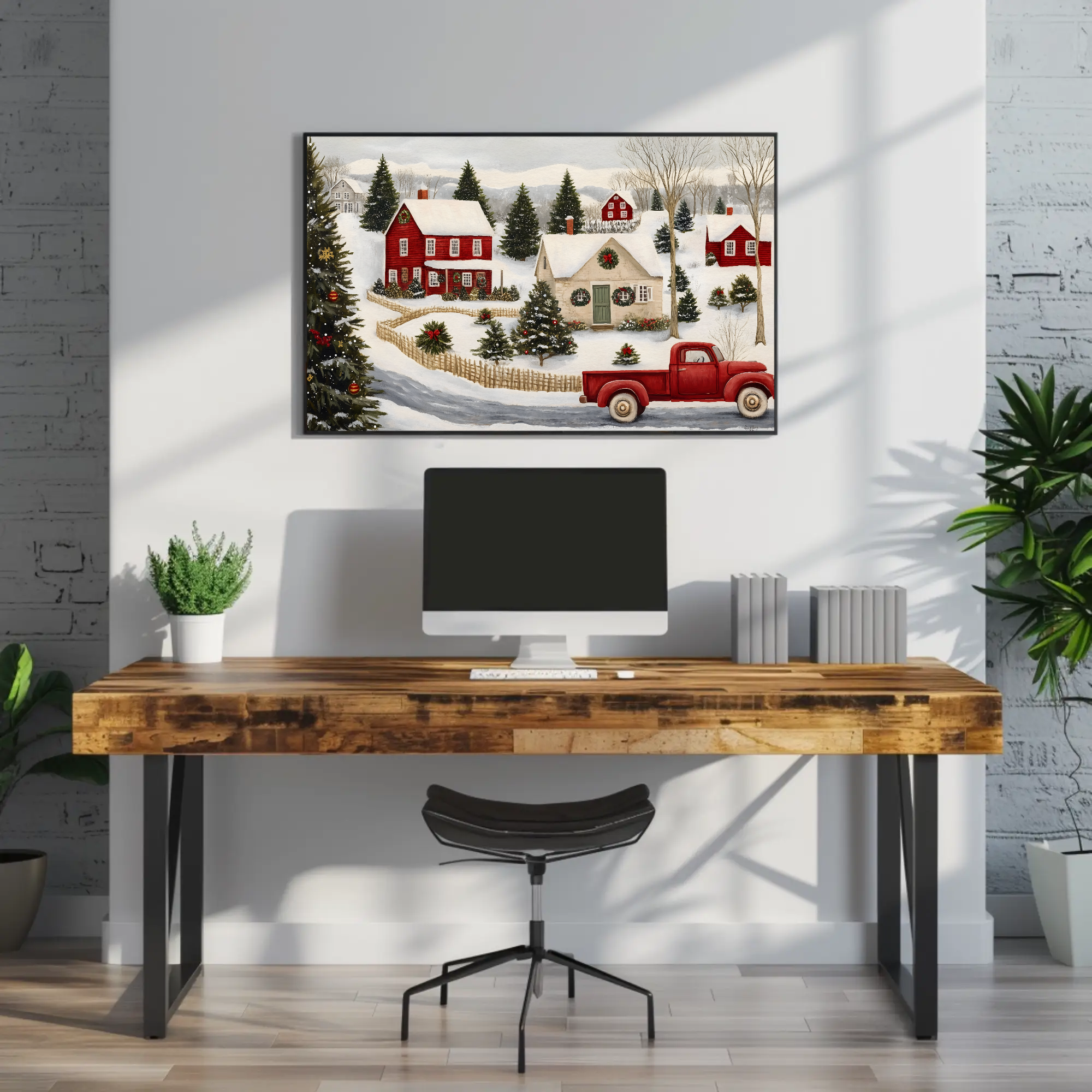 Winter Town Magic Wall Art: Holiday Home Decor