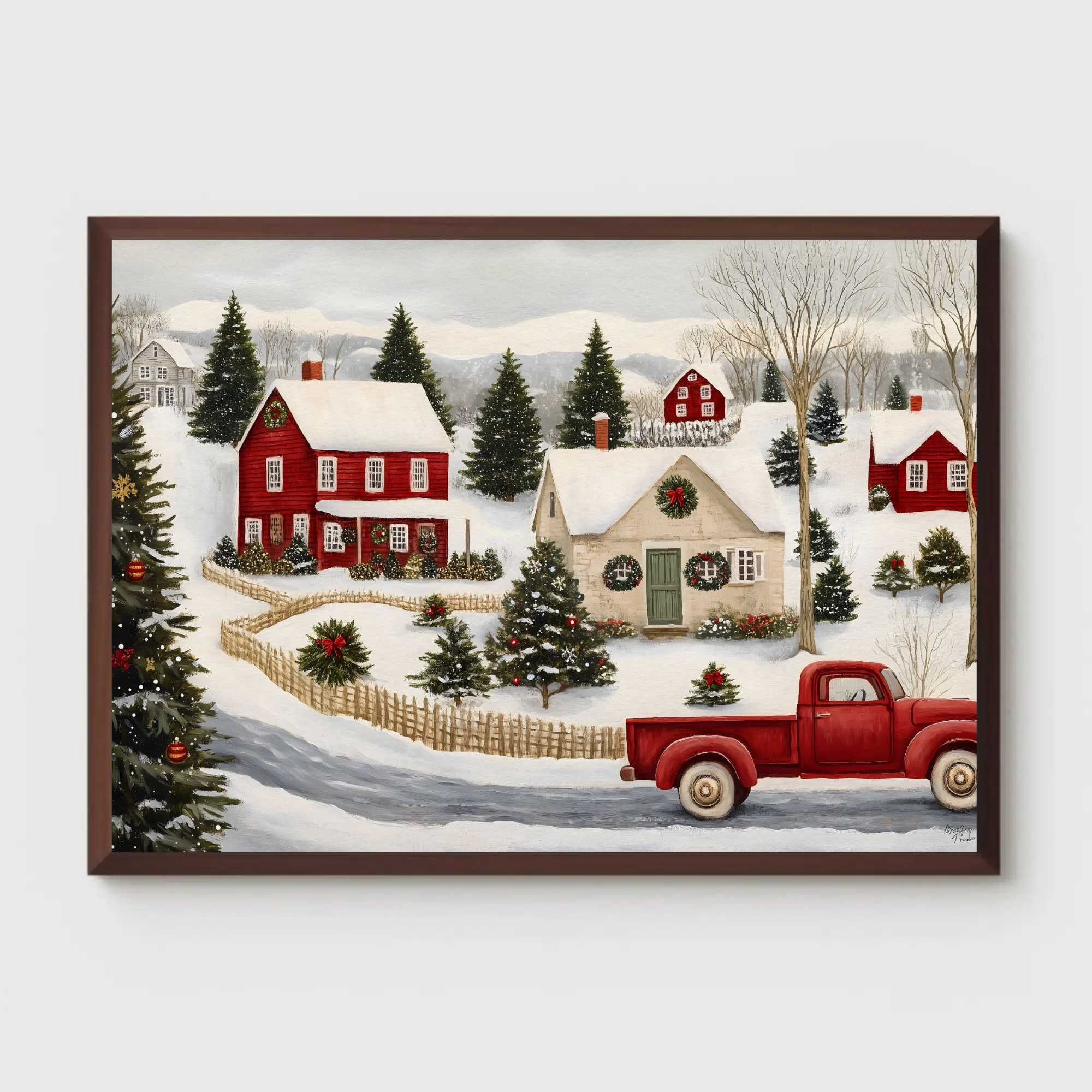 Winter Town Magic Wall Art: Holiday Home Decor