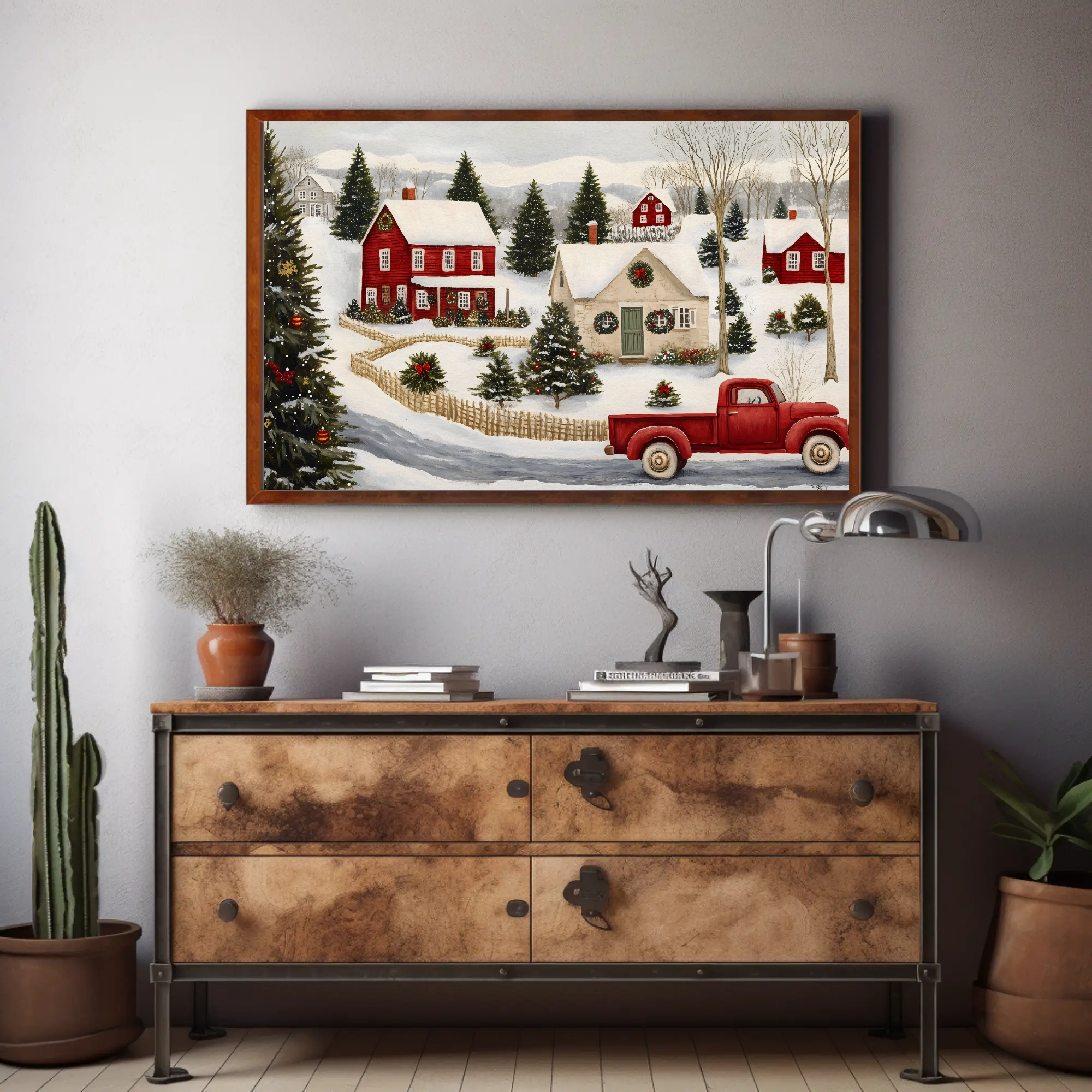 Winter Town Magic Wall Art: Holiday Home Decor