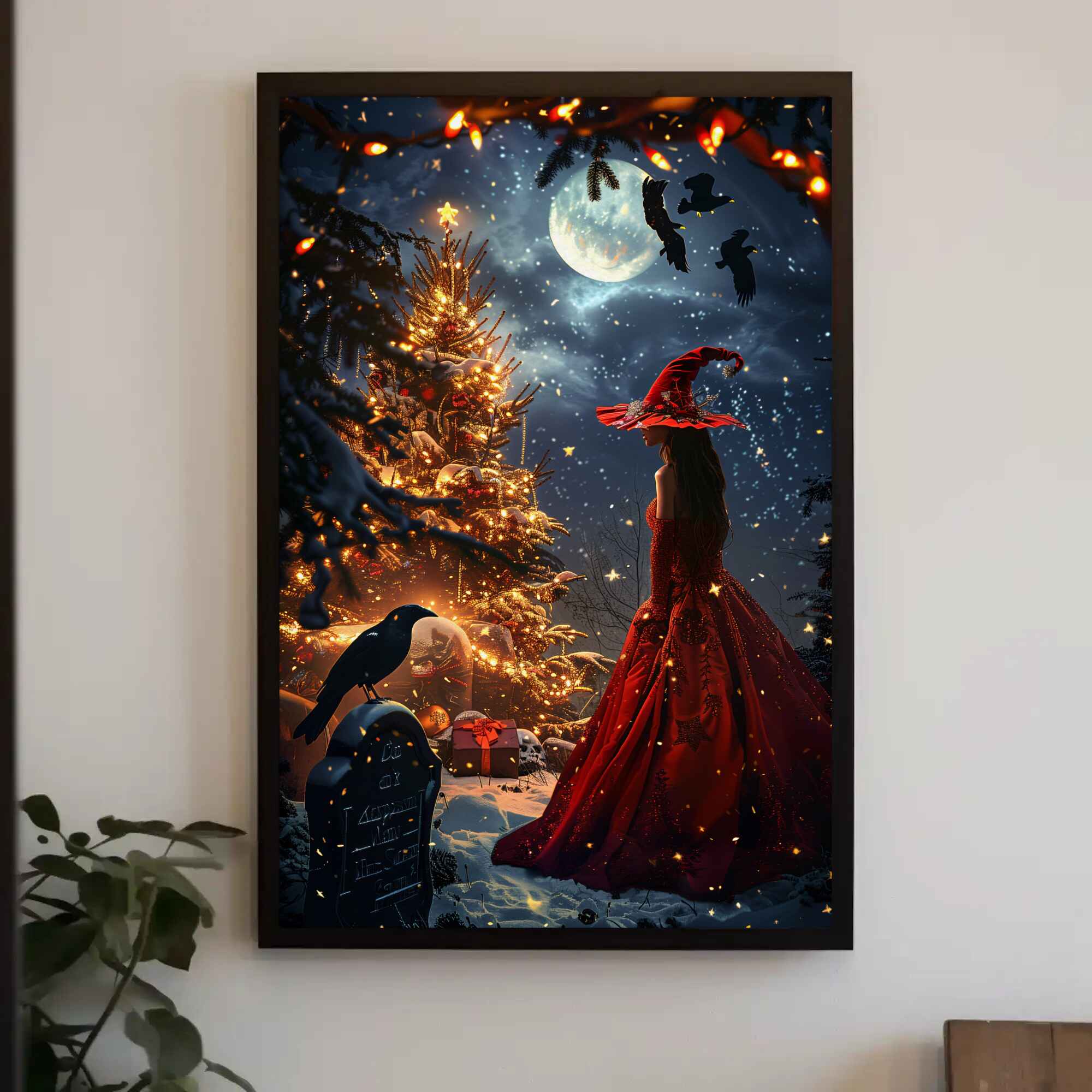 Witch’s Noel Christmas Wall Art: Halloween Holiday Decor