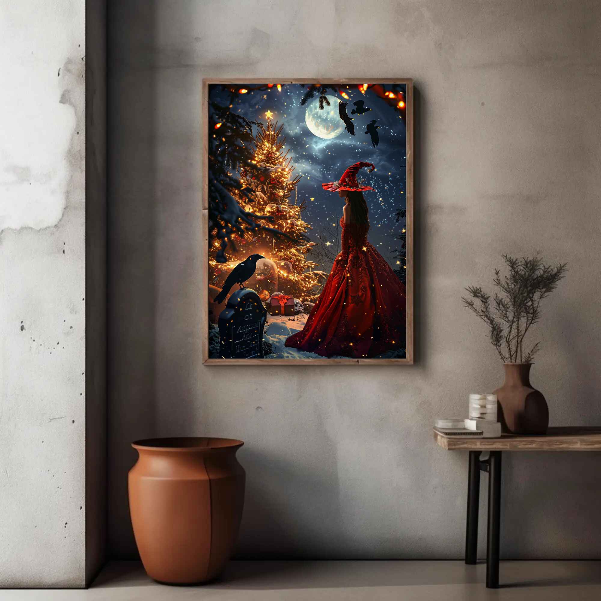 Witch’s Noel Christmas Wall Art: Halloween Holiday Decor