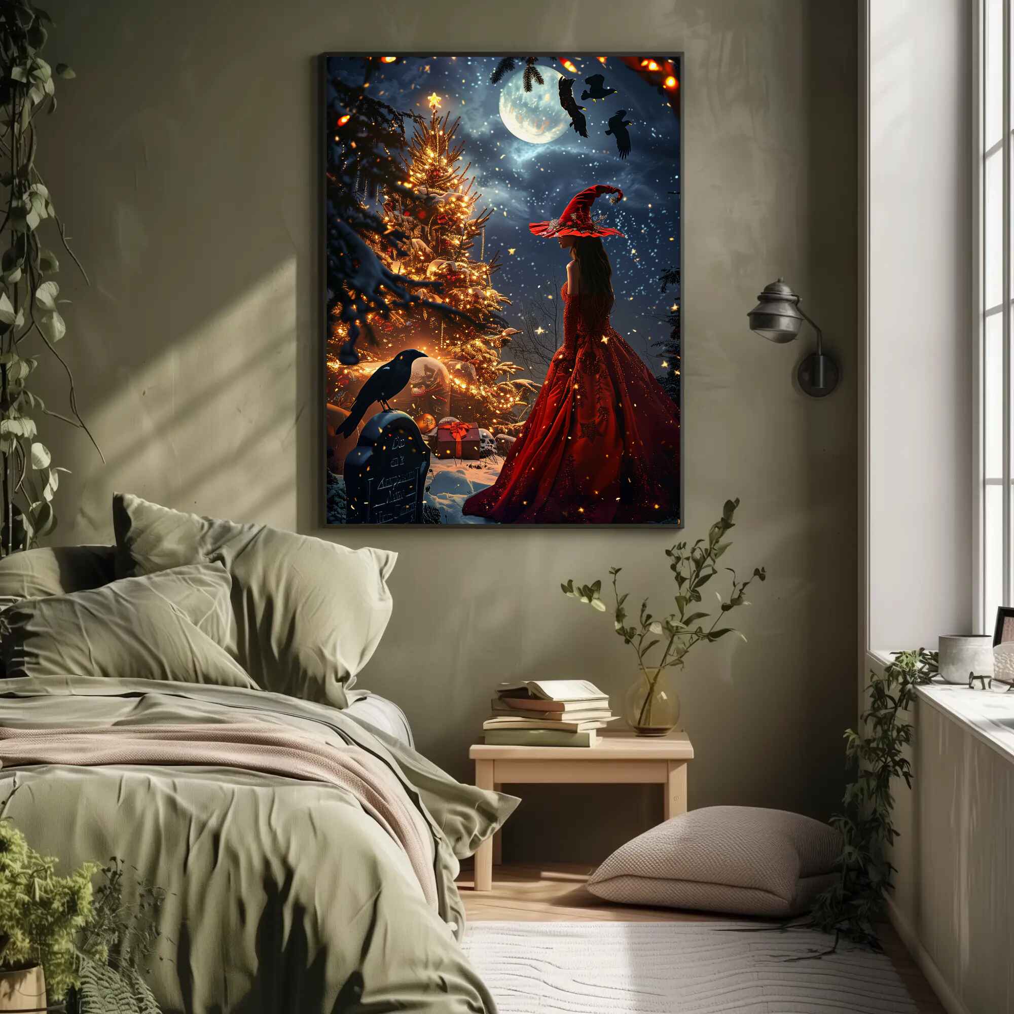 Witch’s Noel Christmas Wall Art: Halloween Holiday Decor