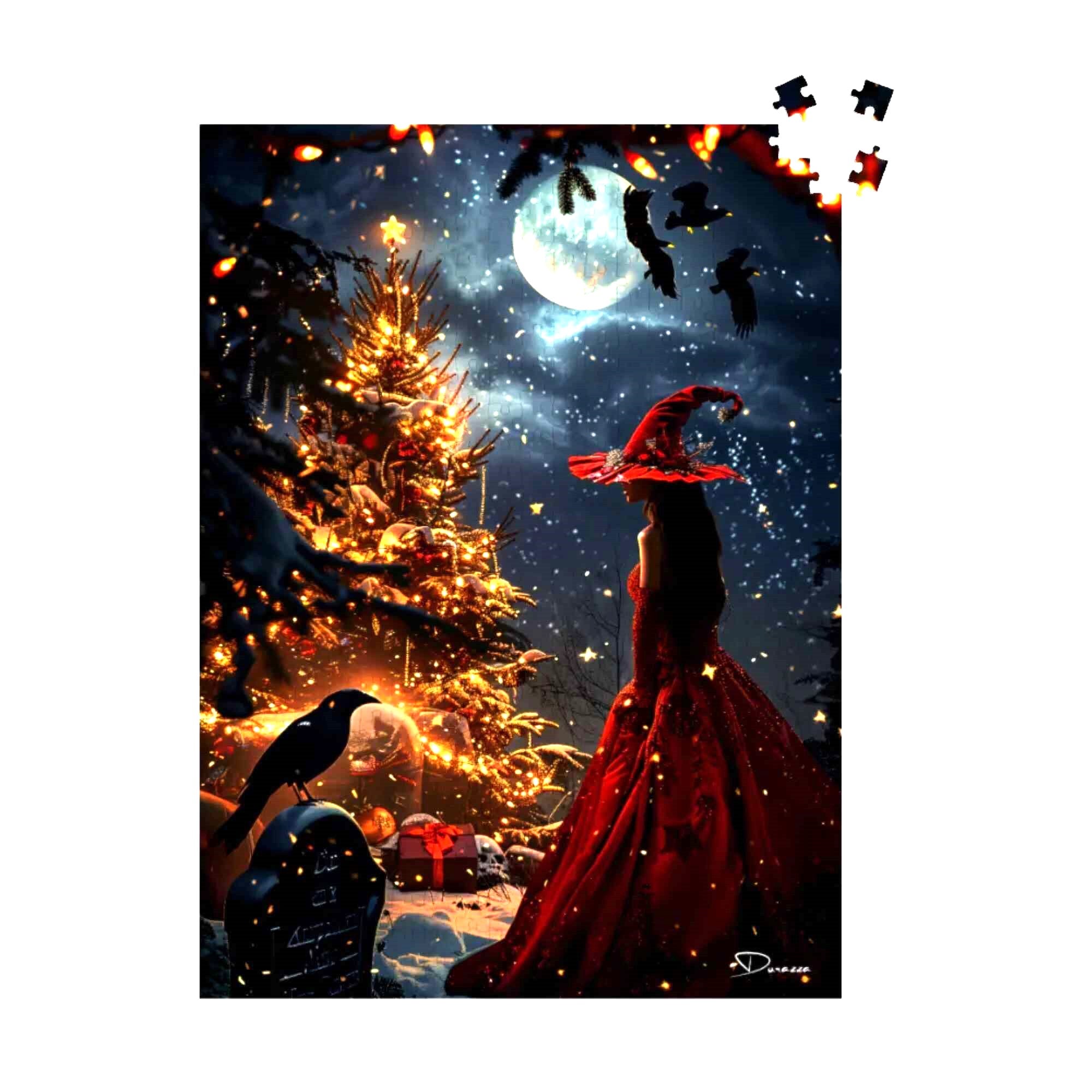 Witch's Noel Christmas Jigsaw Puzzle 500 or 1000 Piece