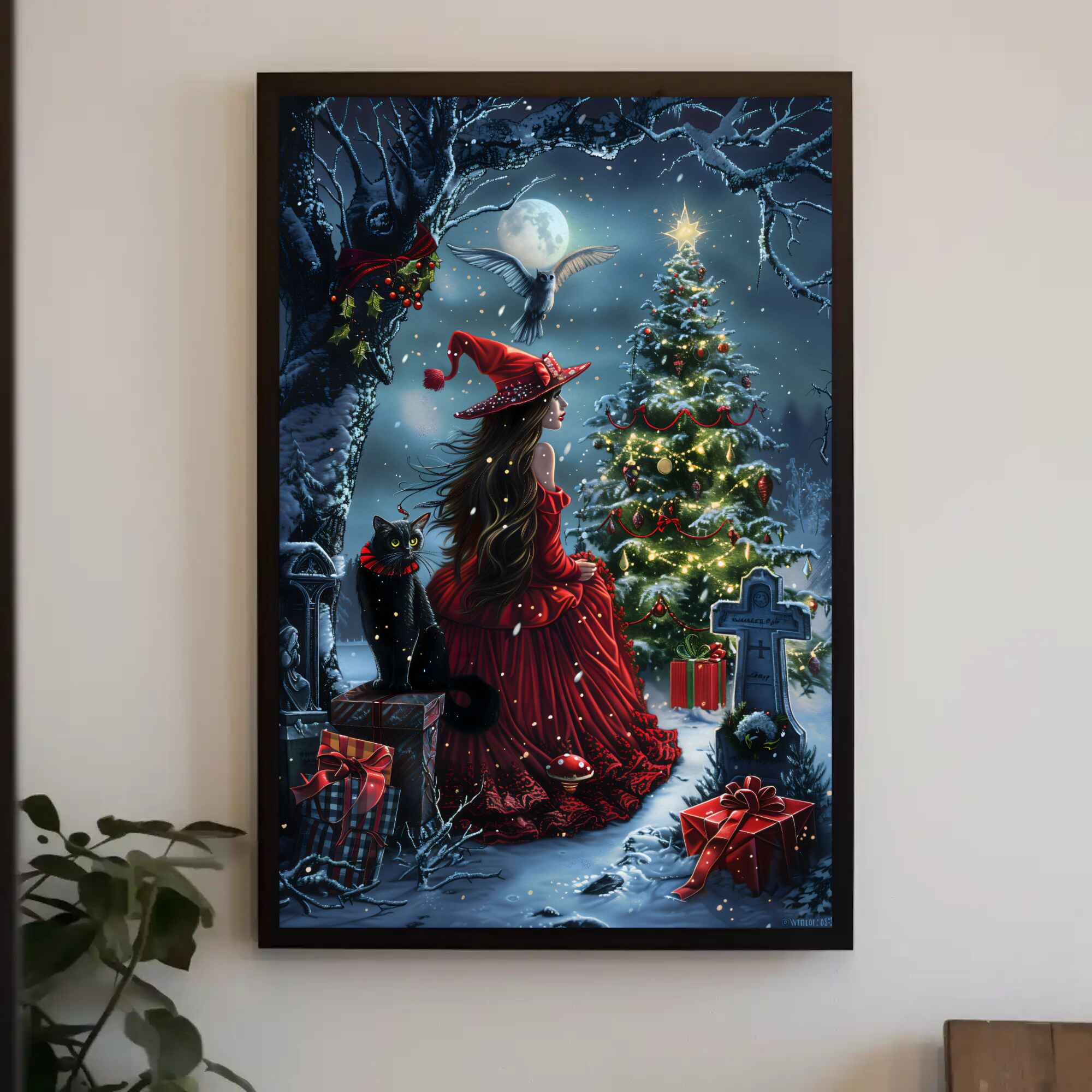 Witchmas Magic Christmas Wall Art: Halloween Holiday Decor