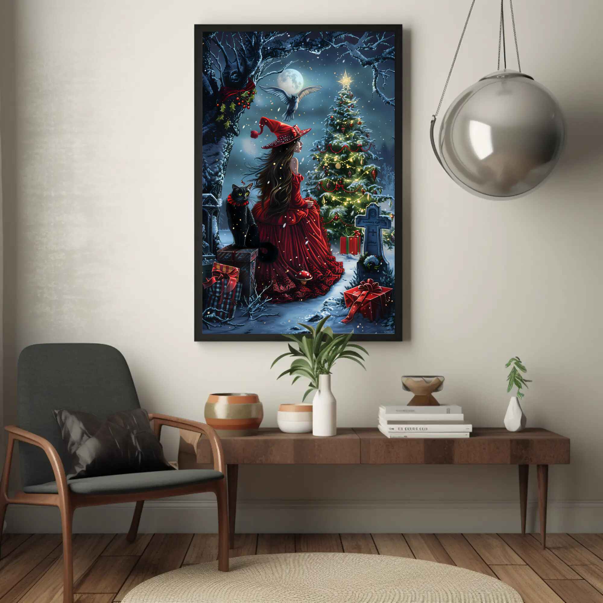 Witchmas Magic Christmas Wall Art: Halloween Holiday Decor