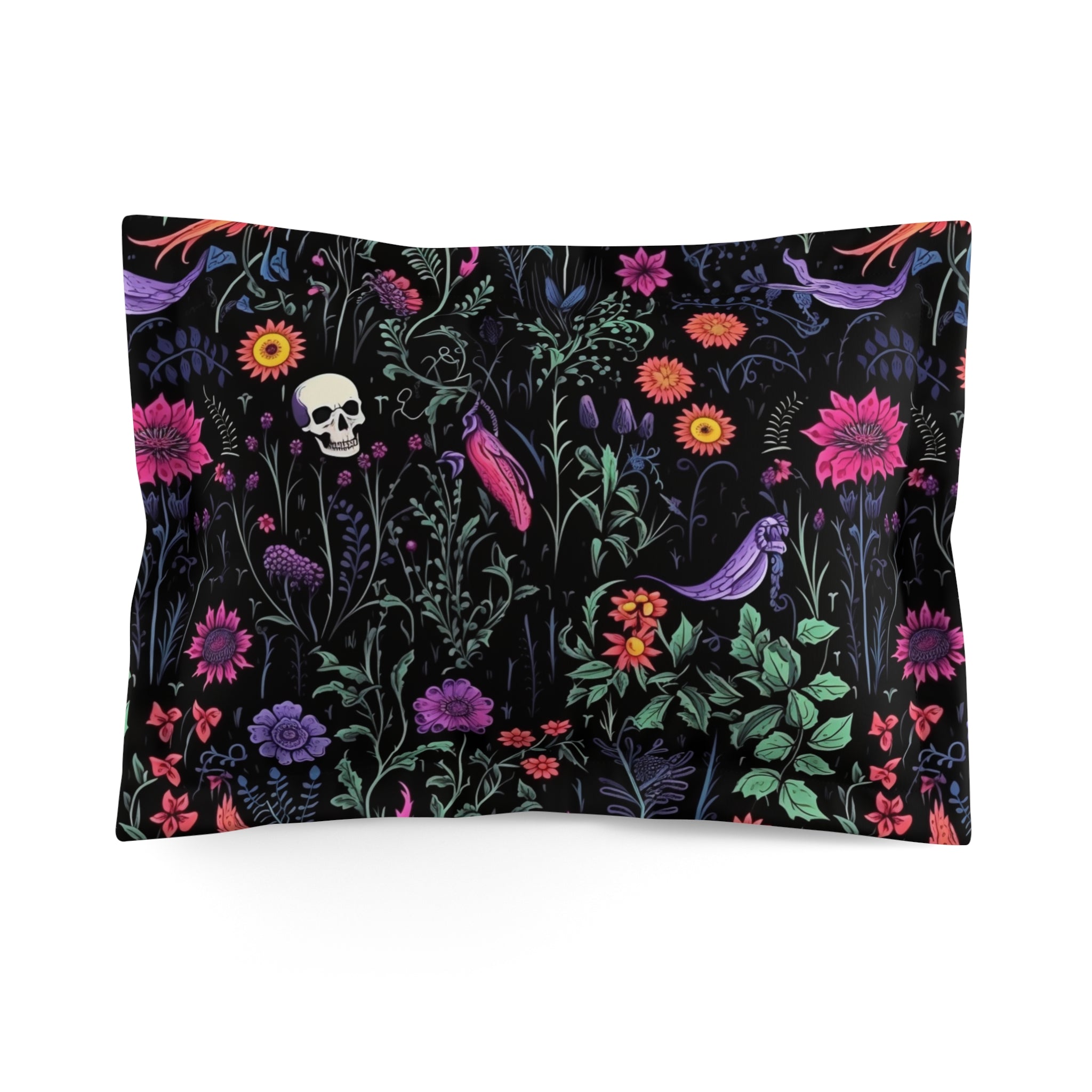 Pastel Gothic Damask Skulls Decorative Pillow Cover in Faux Suede
